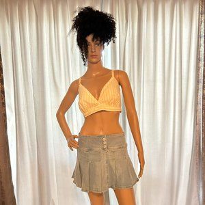 SHORT JEAN PLEATED SKIRT